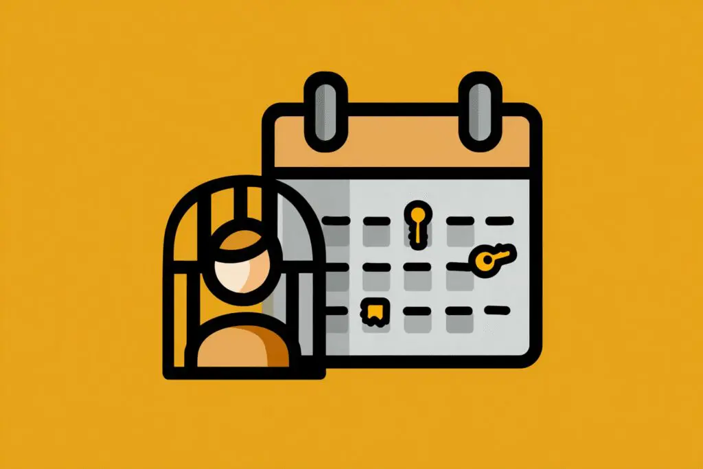 A calendar showing the end date of a ban illustrating how long does a Hinge ban last
