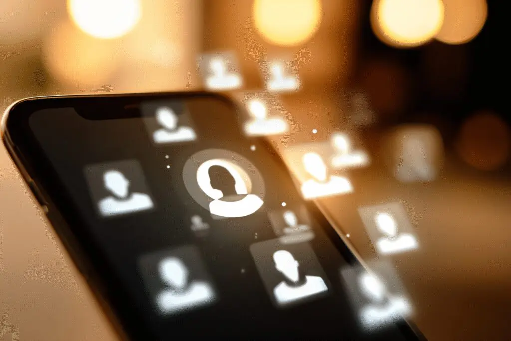 A conceptual image for the FAQ Bumble see who likes you showing anonymous profiles being revealed around the user