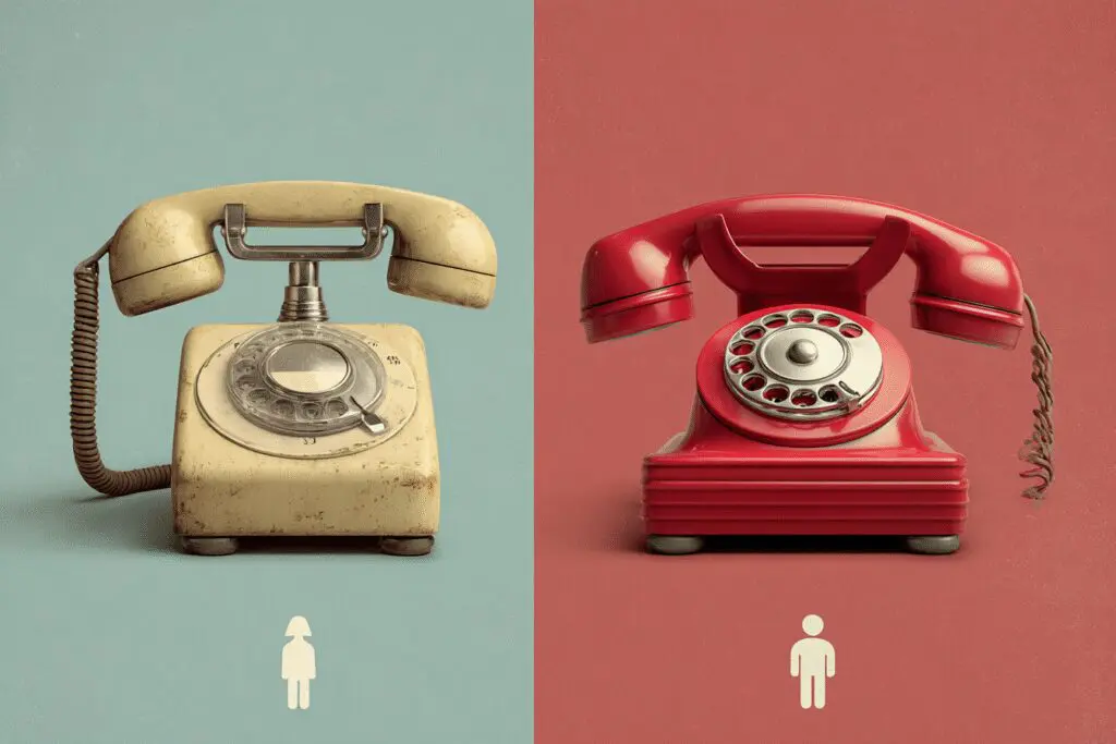A female icon making a call to a male icon a metaphor for the FAQ do girls message first on Bumble - Dating Man Secrets - Psychology Attraction Tips Revealed A female icon making a call to a male icon a metaphor for the FAQ do girls message first on Bumble