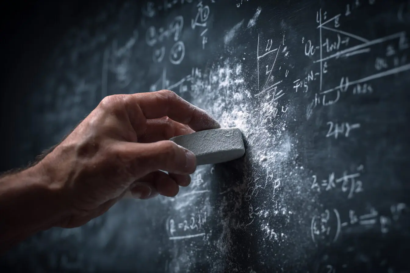 A hand erasing a chalkboard a metaphor for how to reset your Hinge algorithm