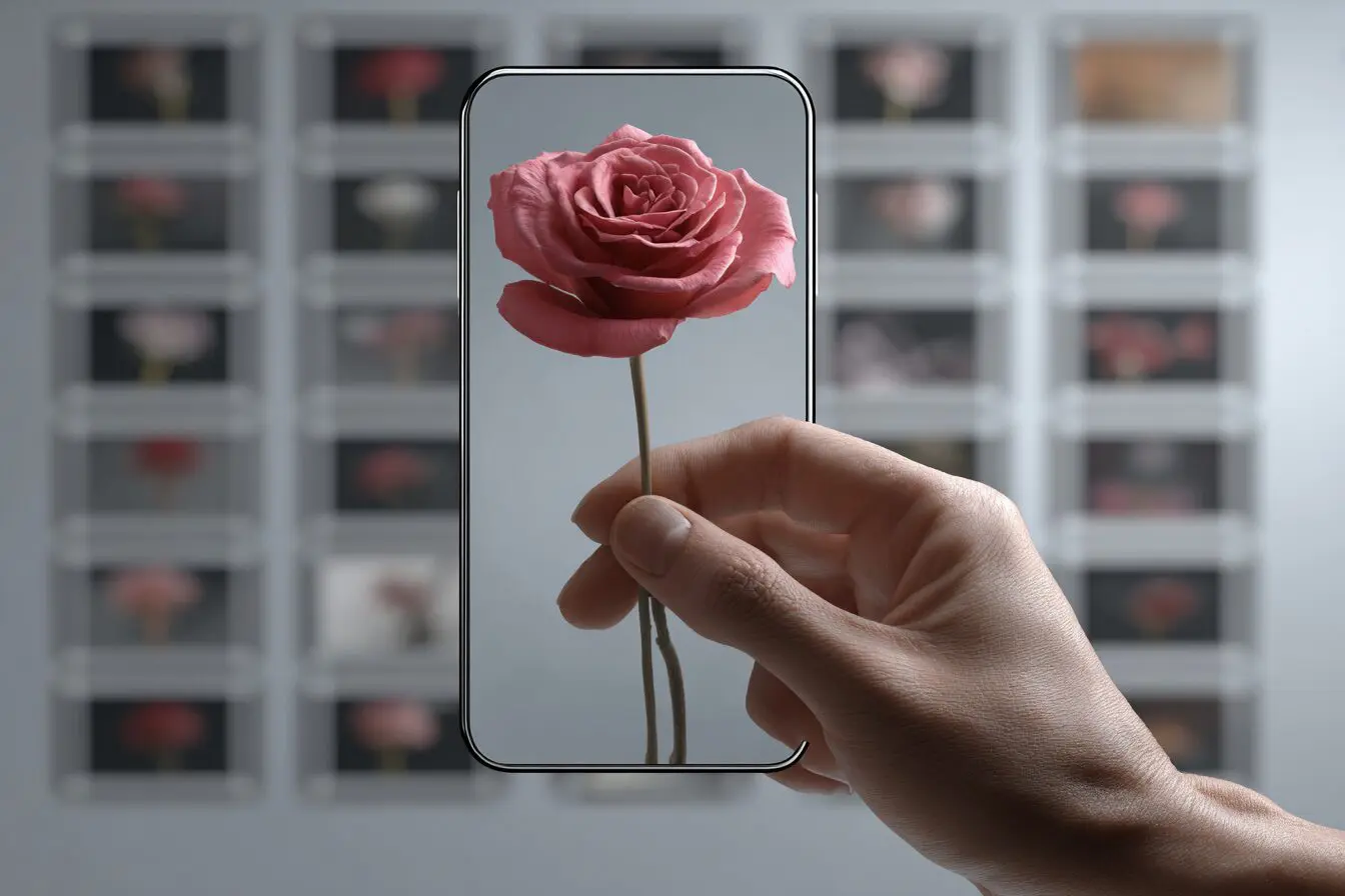 A hand giving a rose to a profile explaining what does a Rose mean on Hinge