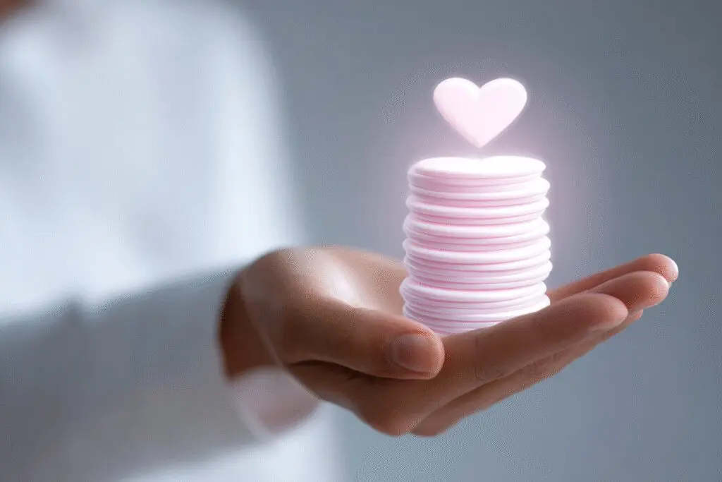 A hand holding a limited number of heart tokens answering how many likes do you get on Hinge a day