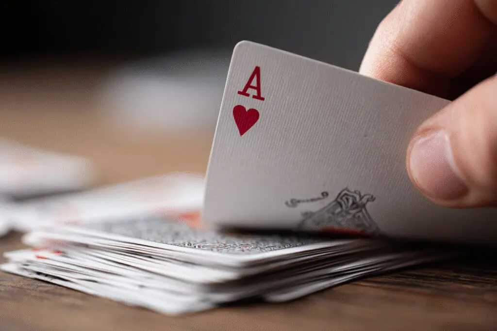 A hand revealing an Ace playing card a metaphor for the FAQ does Hinge Boost work