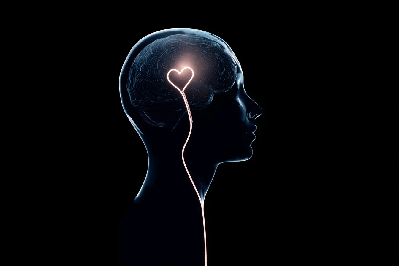 A head showing a connection between heart and brain explaining how does Hinge work