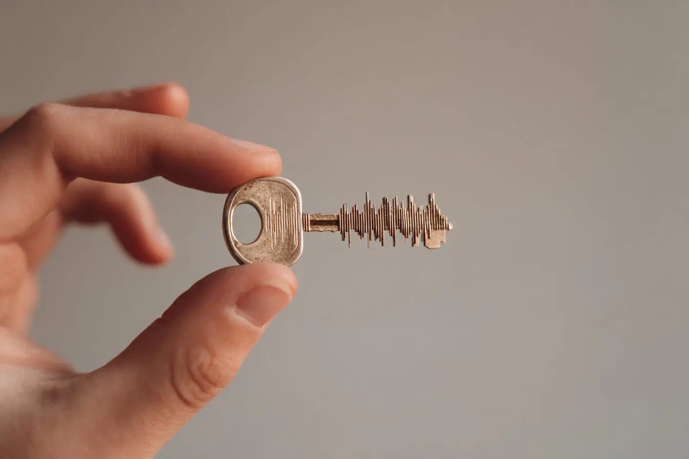 A key made of a soundwave a metaphor for what to say on Hinge