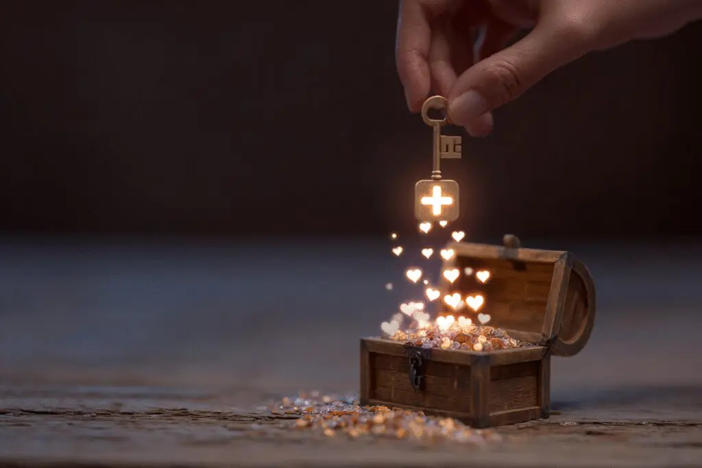 A key with a plus sign unlocking a chest of hearts answering the FAQ is Hinge+ worth it - Dating Man Secrets - Psychology Attraction Tips Revealed A key with a plus sign unlocking a chest of hearts answering the FAQ is Hinge+ worth it