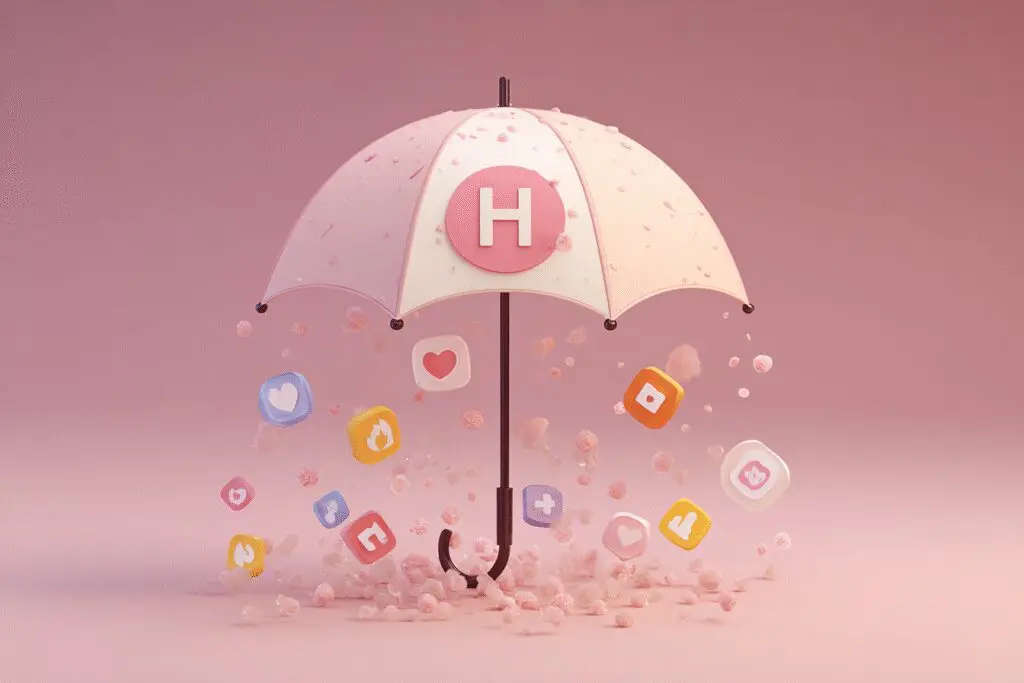 A large umbrella covering smaller app icons explaining who owns Hinge