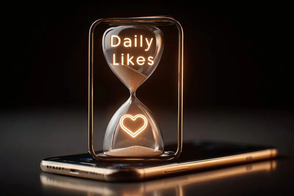 A metaphorical visual for the FAQ on when do Bumble likes reset using an hourglass to represent the daily refresh