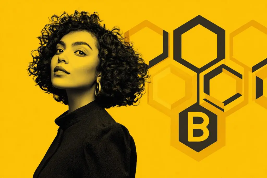 A portrait for the FAQ Who Owns Bumble representing founder Whitney Wolfe Herd and the company brand