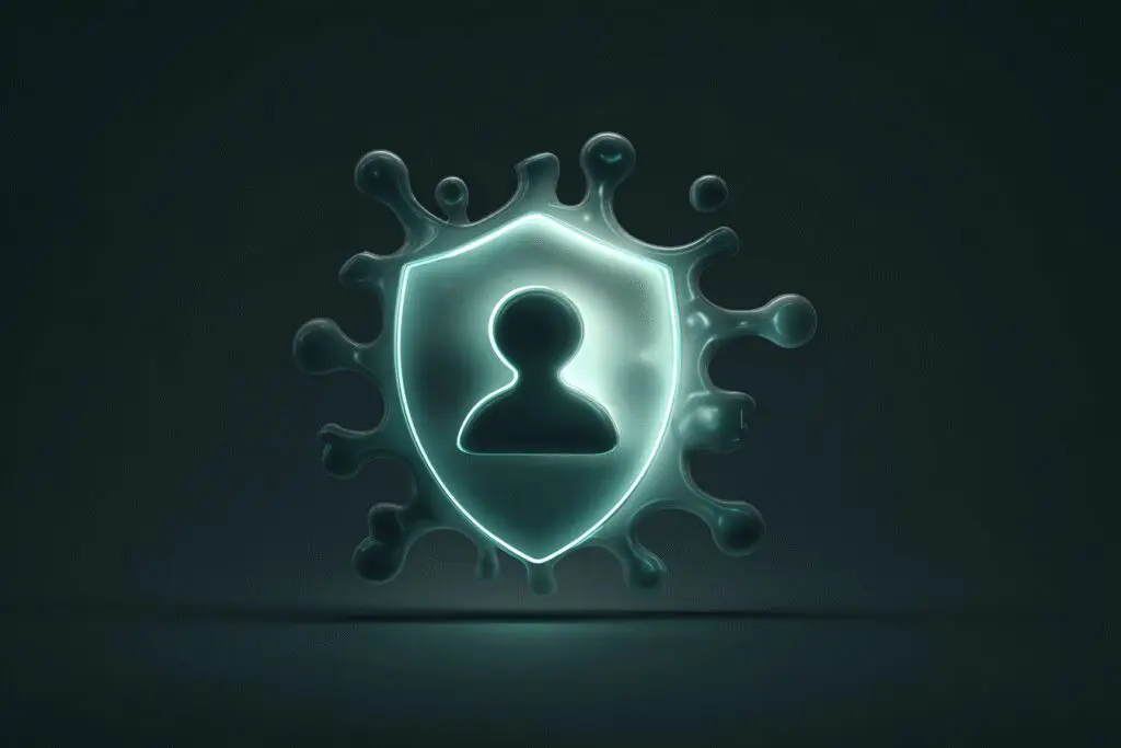 A profile icon protected by a glowing shield answering the question is Hinge safe