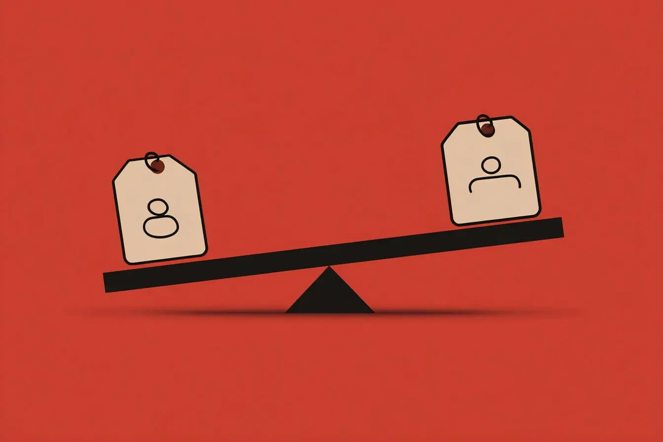 A seesaw comparing free vs premium costs illustrating how much does Hinge cost