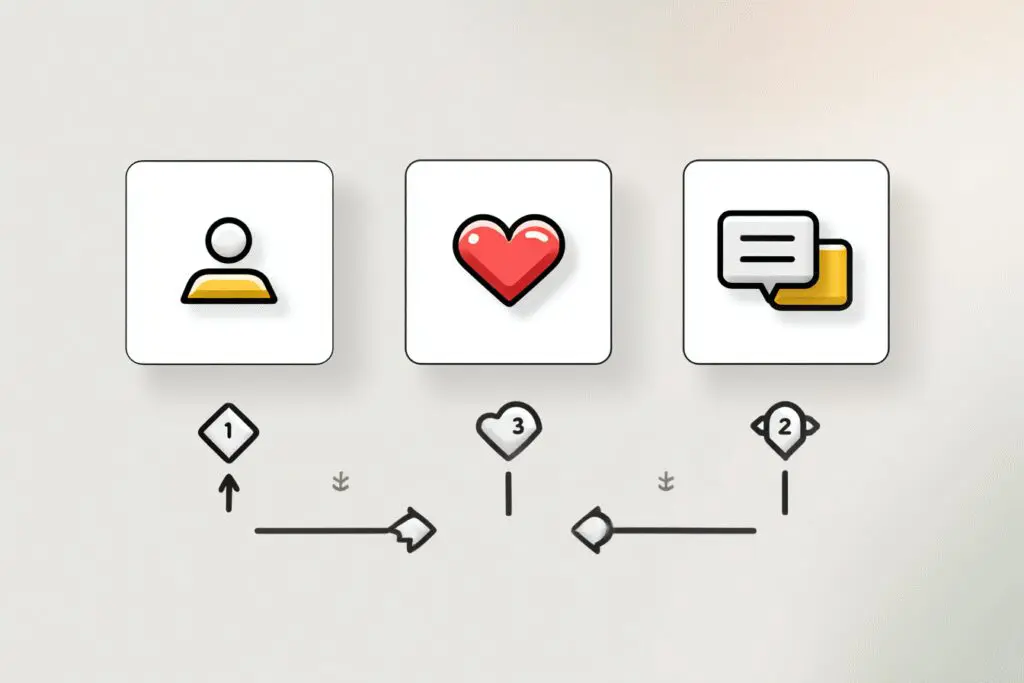 A simple 1-2-3 step guide answering the FAQ on how to use Hinge