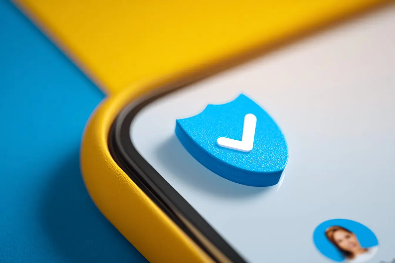 A visual guide on how to tell if someone is verified on Bumble highlighting the signature blue check icon on a profile