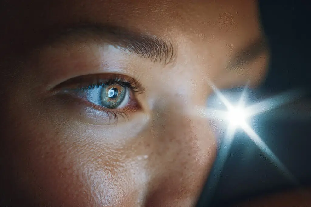 An eye not reacting to a camera flash answering the FAQ does Hinge notify screenshots