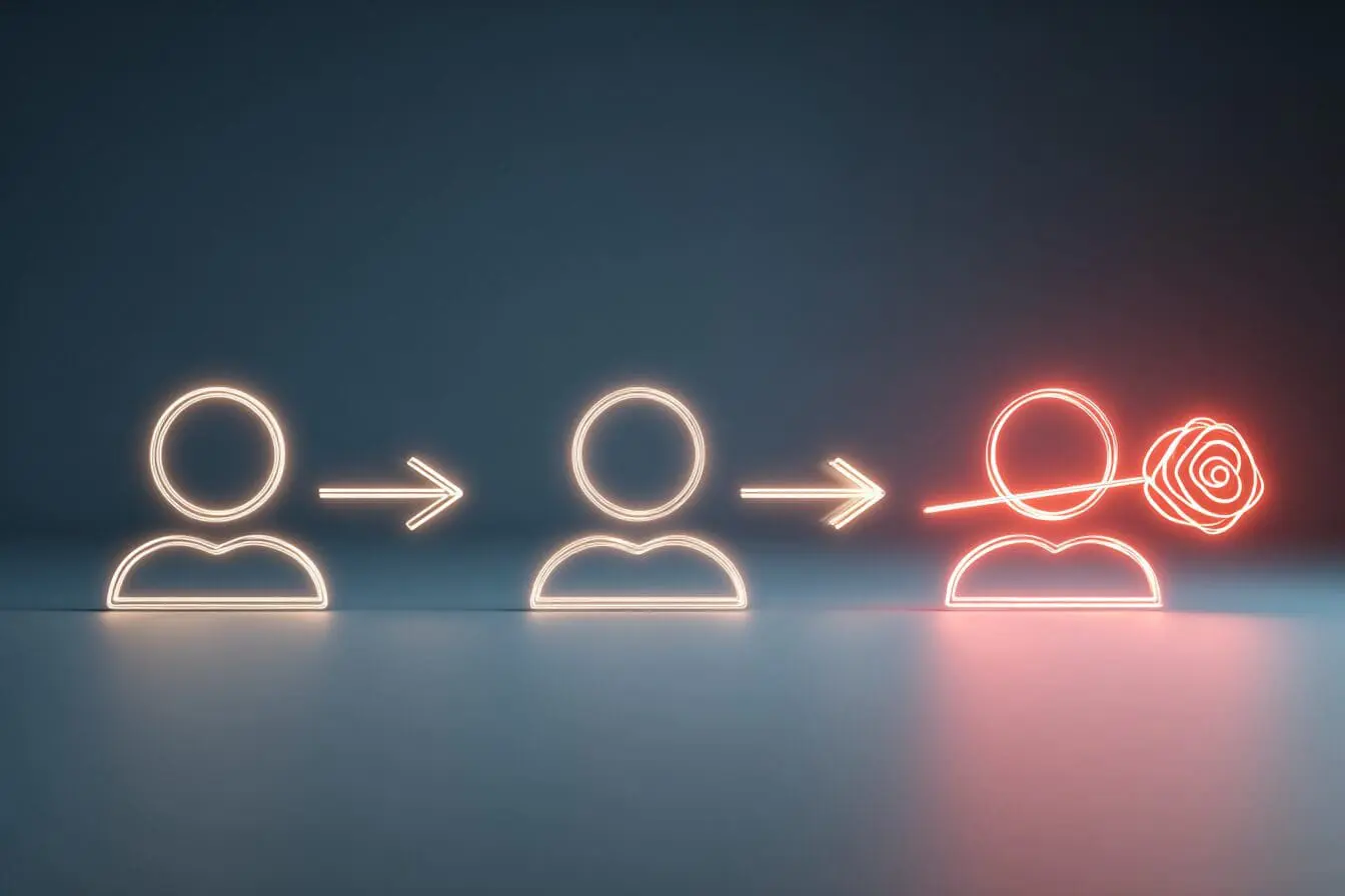 Three different arrows representing likes explaining what are different types of likes on Hinge