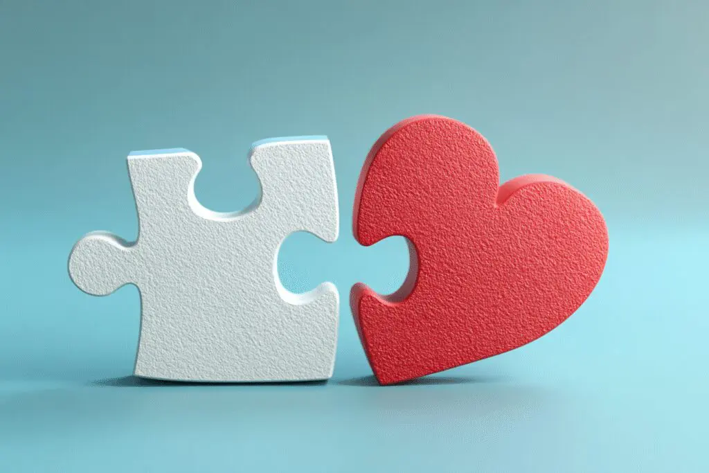 Two puzzle pieces forming a heart a metaphor for the FAQ on how to match on Hinge - Dating Man Secrets - Psychology Attraction Tips Revealed Two puzzle pieces forming a heart a metaphor for the FAQ on how to match on Hinge
