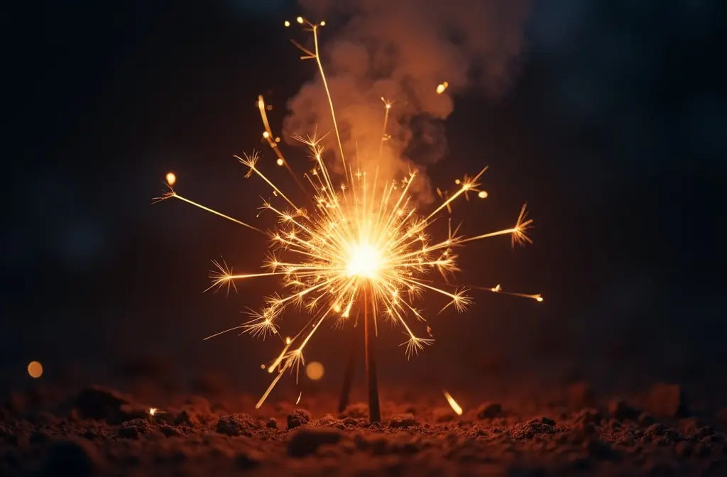 a bright sparkler burning down quickly symbolizing the question of how long do crushes last