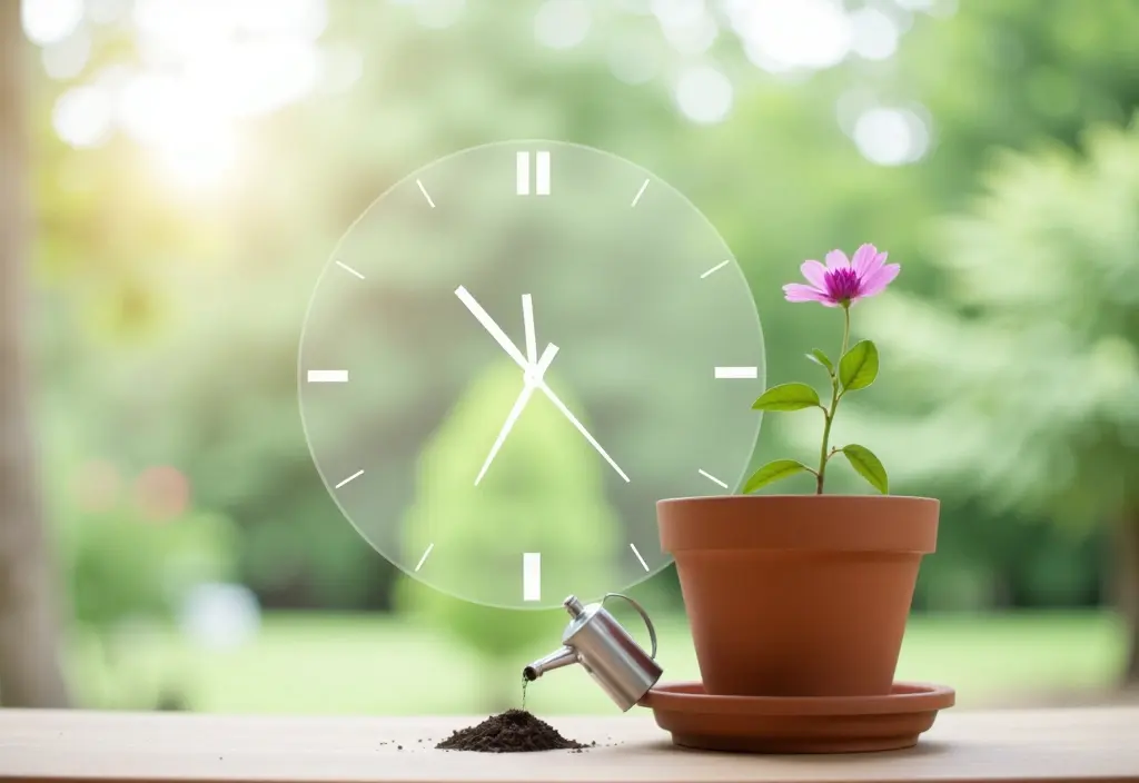 a clock over a newly planted seed symbolizing the question how long should you know someone before dating