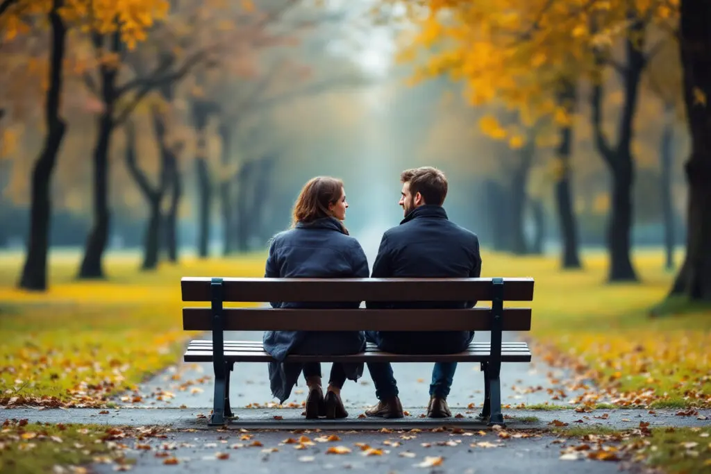 a couple at a crossroads in a deep conversation to define the relationship