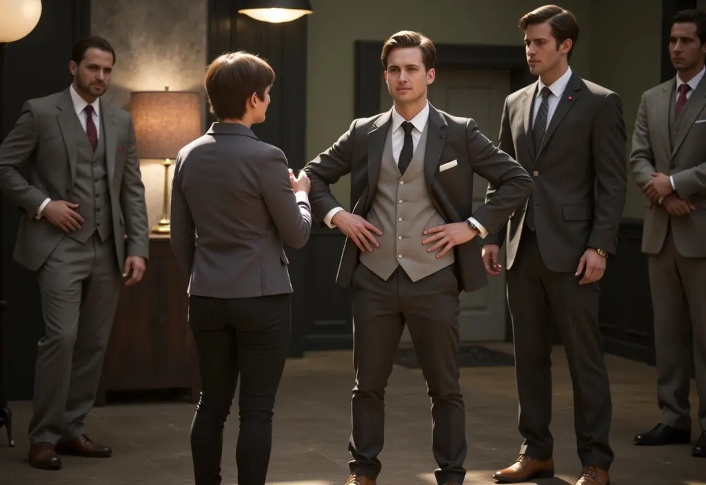 a man standing with an open and direct posture towards a woman a key example of the body language of men indicating interest