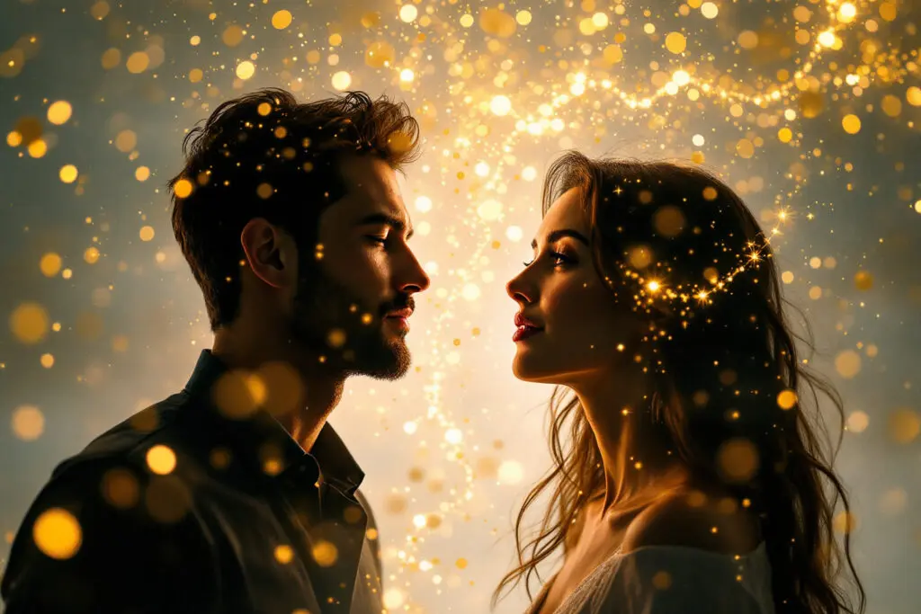 a photo visualizing the palpable energy of an unexplainable connection with someone