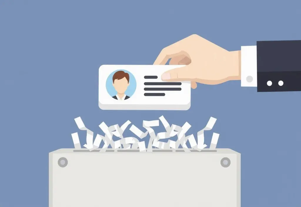 a user profile being put through a paper shredder illustrating how to delete badoo account