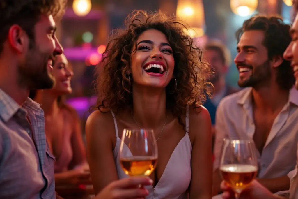 a vibrant woman enjoying her social life which shows how to play hard to get by having a full and exciting life - Dating Man Secrets - Psychology Attraction Tips Revealed a vibrant woman enjoying her social life which shows how to play hard to get by having a full and exciting life