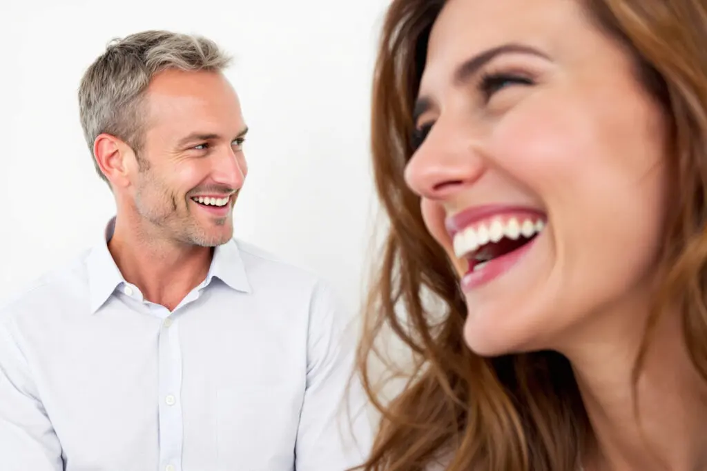 a womans genuine laughter at a mans joke showing how to compliment a guy on his sense of humor - Dating Man Secrets - Psychology Attraction Tips Revealed a womans genuine laughter at a mans joke showing how to compliment a guy on his sense of humor