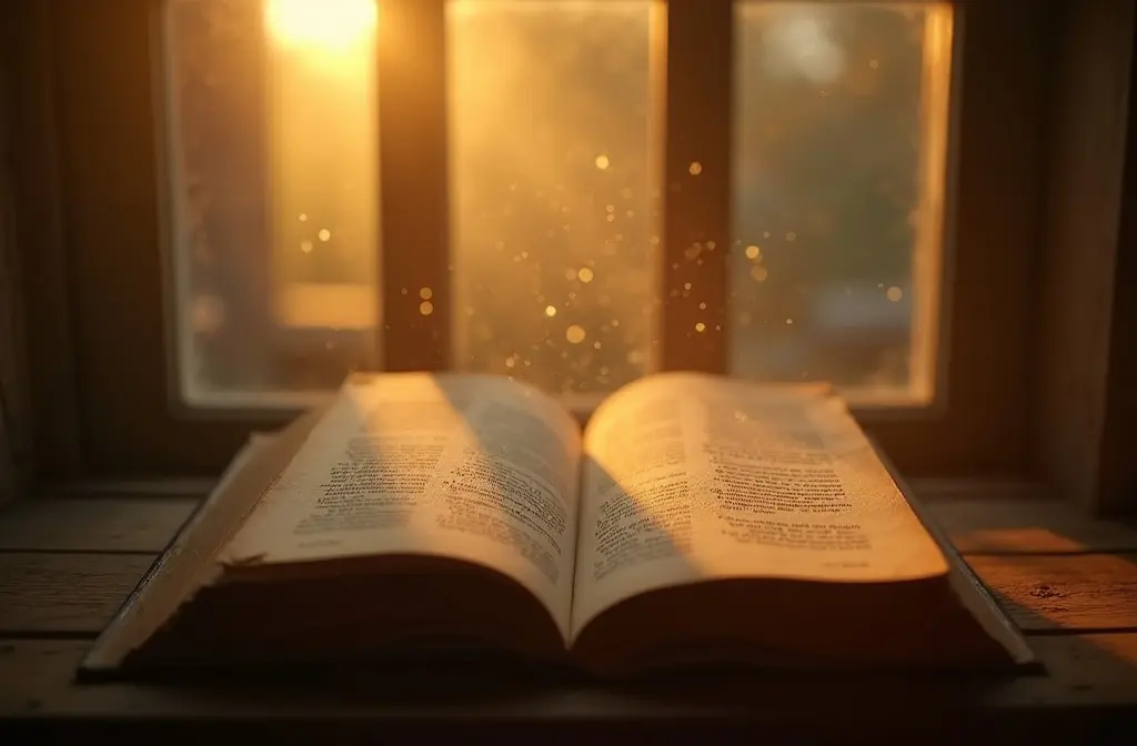 an image that answers the question what is your first love showing a well-read book bathed in warm nostalgic sunlight symbolizing a passion for reading