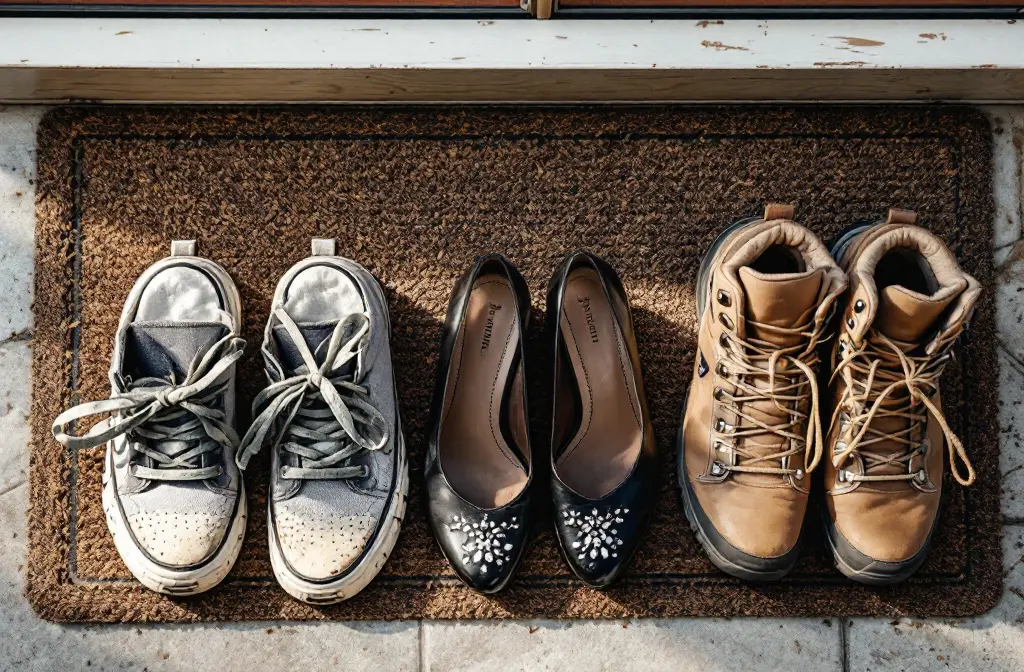three different pairs of shoes symbolizing the different journeys and types of romantic relationships