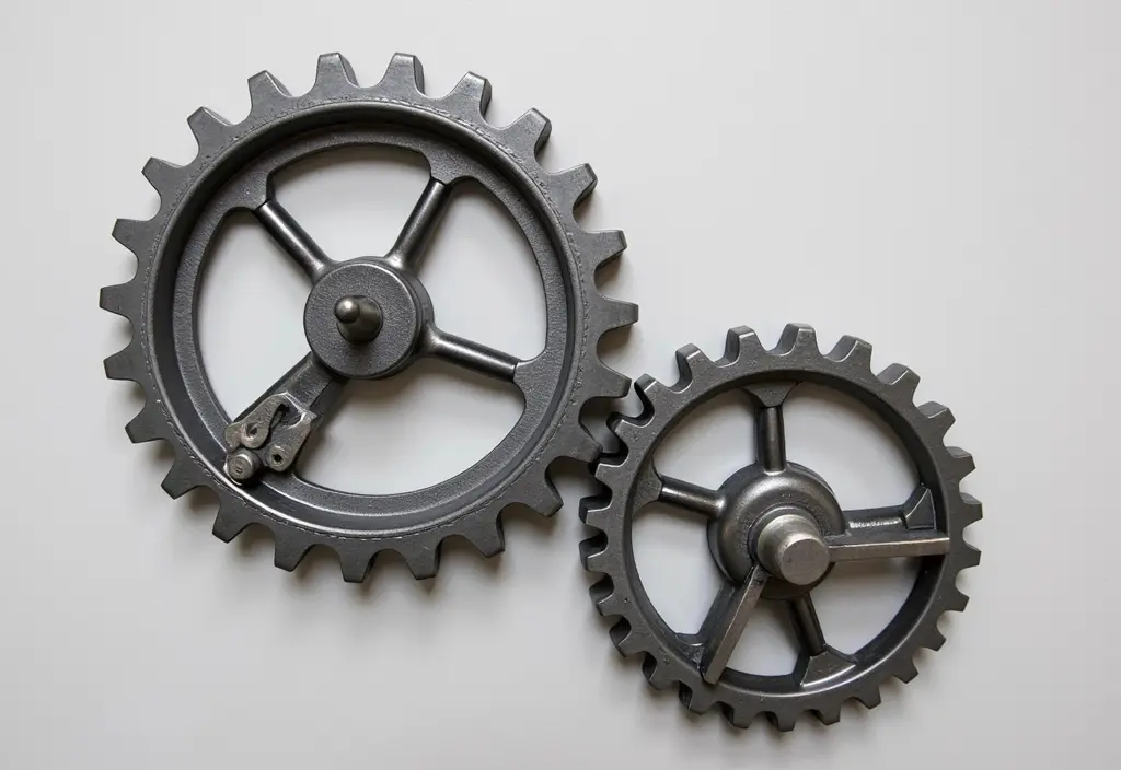 two perfectly meshed gears turning representing smooth cooperation as a rule for a relationship