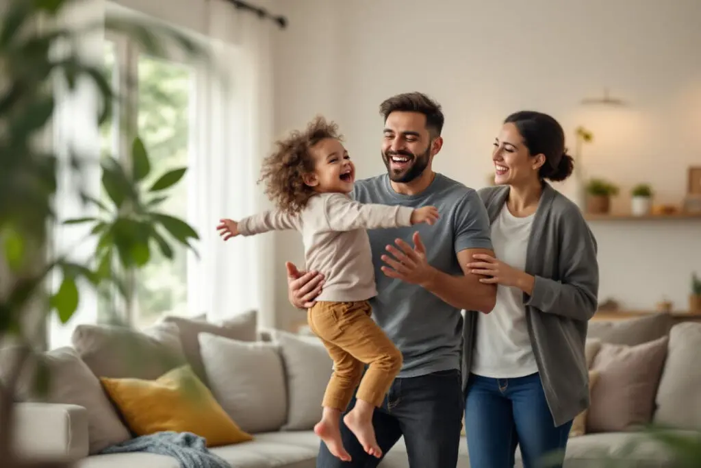 a man playfully spinning a child while the mother watches with appreciation highlighting the positive aspects of dating a single mom - Dating Man Secrets - Psychology Attraction Tips Revealed a man playfully spinning a child while the mother watches with appreciation highlighting the positive aspects of dating a single mom