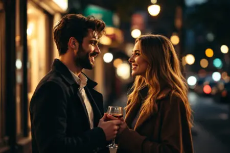 a mans warm lingering eye contact at the end of a date showing clear signs he wants a second date