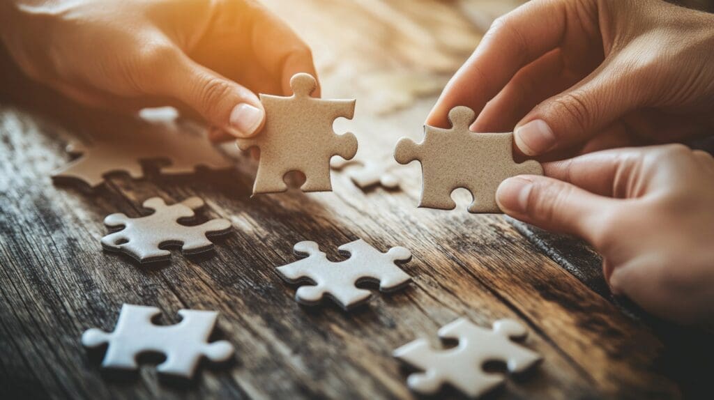 Puzzle pieces illustrating communication when dating a man