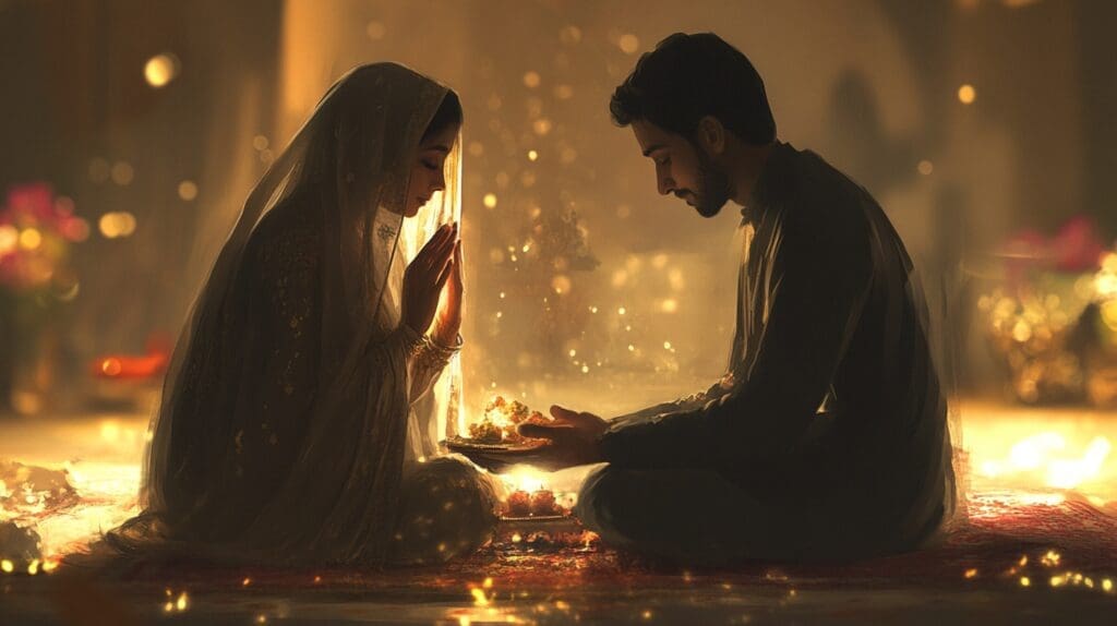 Couple bonding while dating a Muslim man