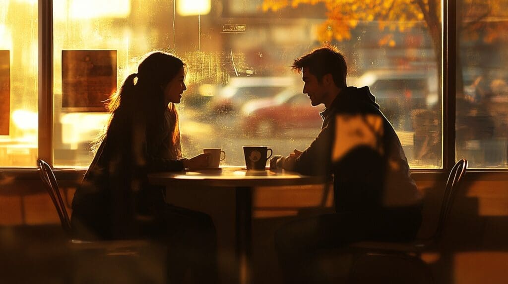 Couple demonstrates emotional vulnerability while dating man.