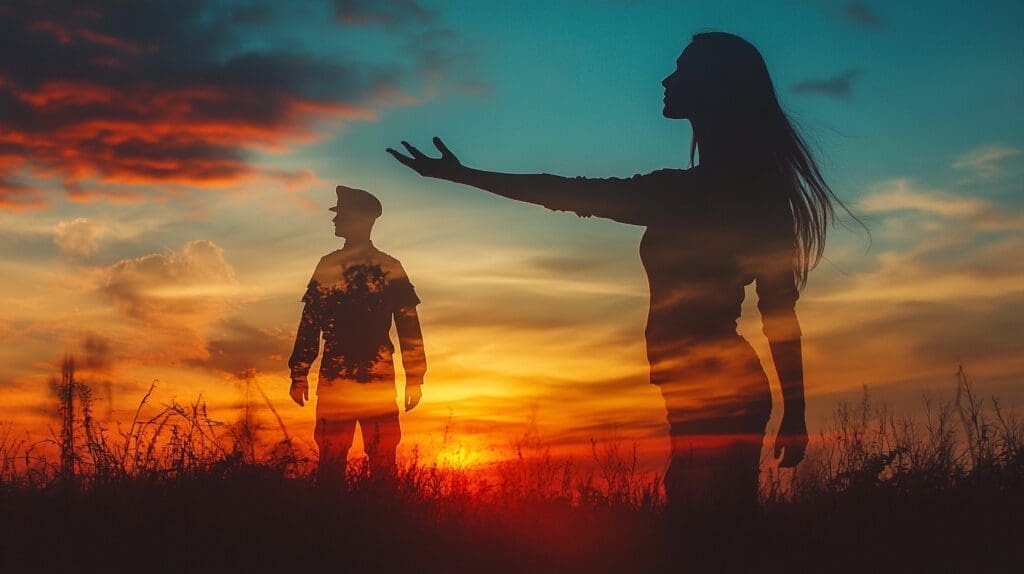 Silhouettes embody the distance dance surviving together