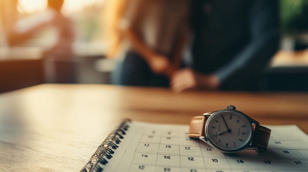 Watch on calendar represents timeline question relationships.