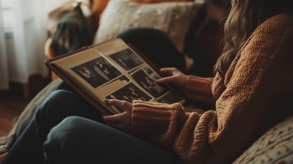 Woman reflecting on his past while dating
