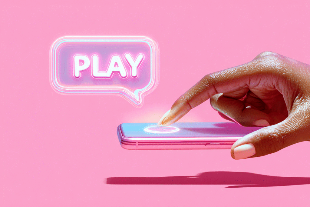 A finger pressing a play button to start a chat answering the FAQ on what is an Opening Move on Bumble - Dating Man Secrets - Psychology Attraction Tips Revealed A finger pressing a play button to start a chat answering the FAQ on what is an Opening Move on Bumble