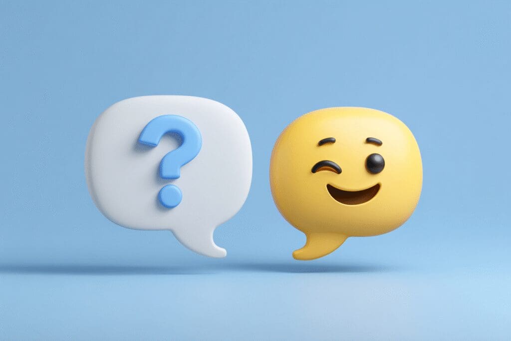 A playful chat exchange with emojis a guide for how to flirt on Hinge