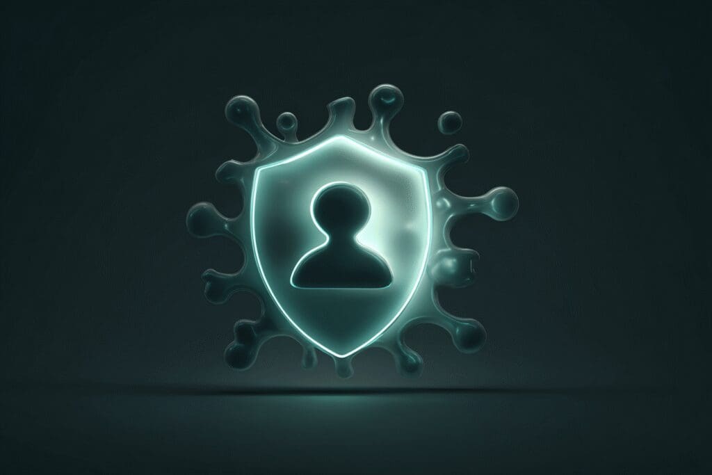 A profile icon protected by a glowing shield answering the question is Hinge safe