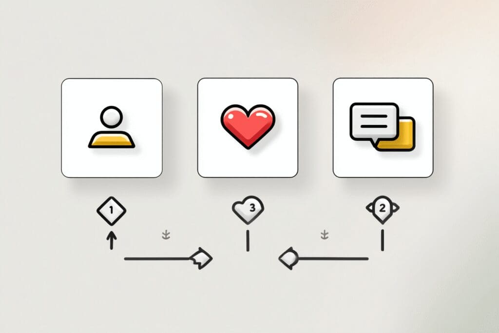 A simple 1-2-3 step guide answering the FAQ on how to use Hinge