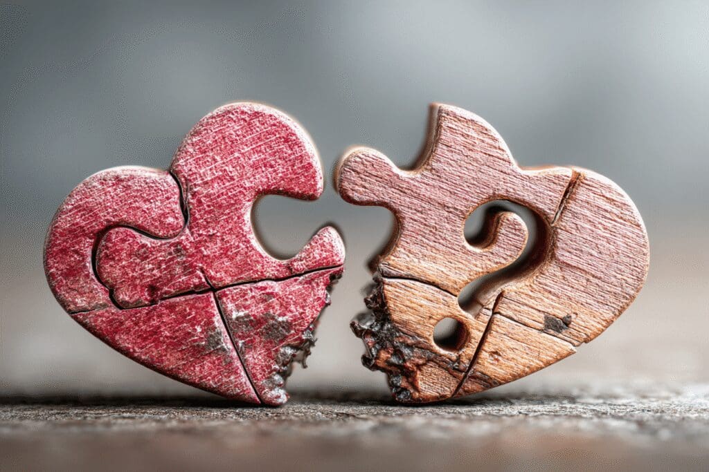 Two broken puzzle pieces unable to reconnect asking if you can rematch on Hinge after unmatching