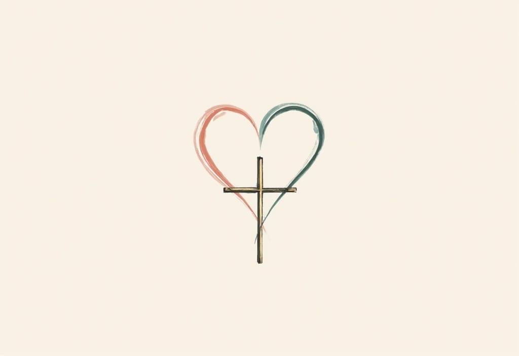 a heart symbol combined with a cross asking the question is eharmony a christian dating site