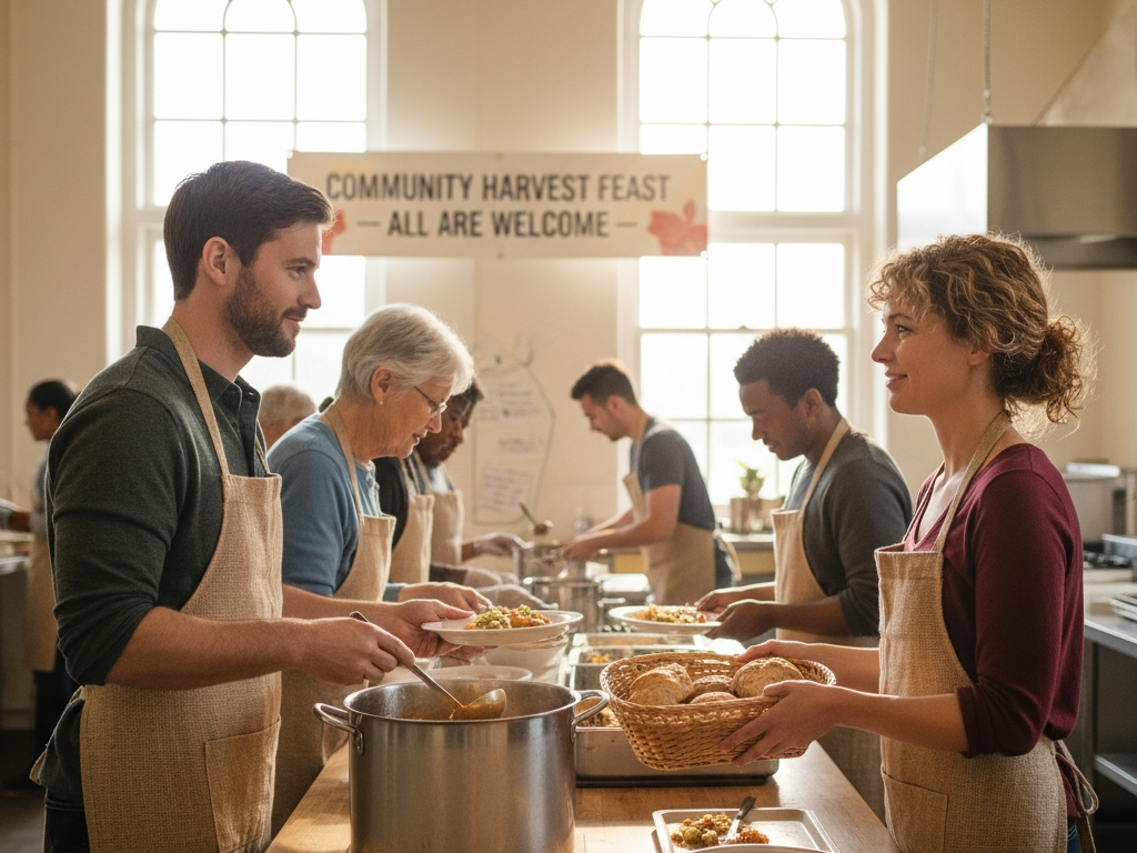 a photograph of a couple volunteering representing the shared values and faith-based connections fostered by the christian mingle community