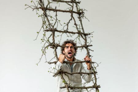 Is My Relationship Toxic? Key Warning Signs to Know a person trying to climb a ladder made of brittle twigs a metaphor for the inherent danger in asking is my relationship toxic